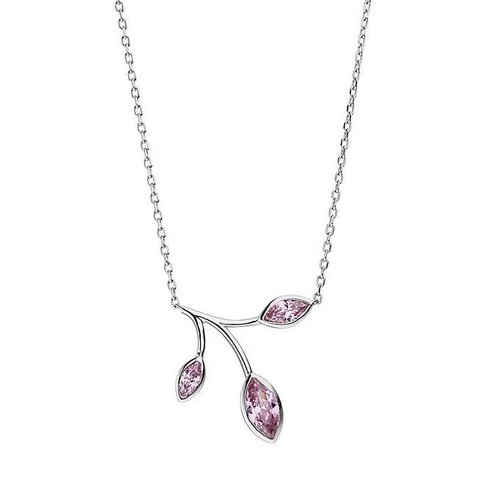 Collier 925 Silber mit rosa Zirkonia