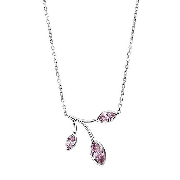  Collier mit rosa Zirkonia 925 Sterling Silber