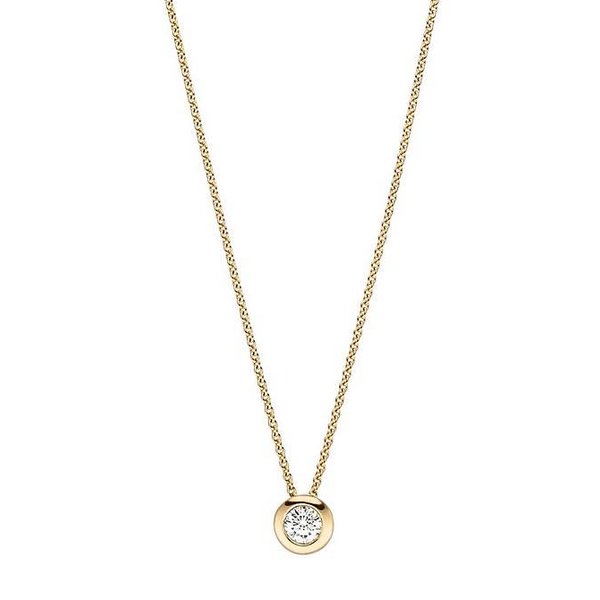  Solitär Diamant Collier 0,25 ct aus 585 Gelbgold 14K