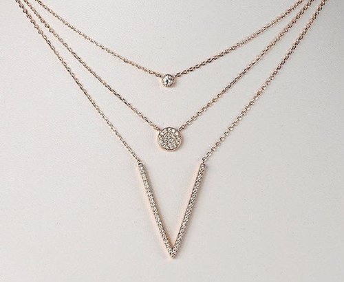 3-reihiges Collier mit Zirkonia 925 Silber vergoldet