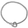 Zirkonia Tennisarmband mit Herz-Verschluss aus Sterling Silber 925