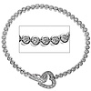 Zirkonia Tennisarmband mit Herz-Verschluss aus Sterling Silber 925