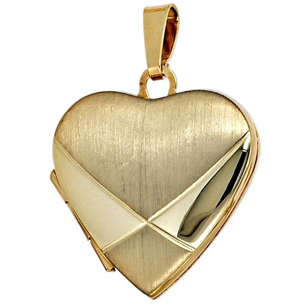 Medaillon, Anhänger Herz aus Gelbgold 585