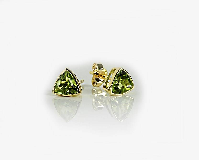 Gelbgold Peridot 585 Ohrstecker