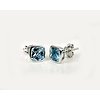 Ohrstecker mit blauem Edeltopas, Sterling Silber 925