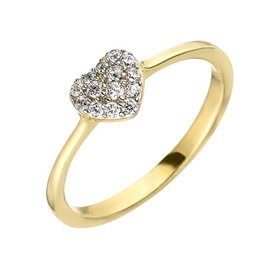  Herz Ring Zirkonia Gelbgold 375