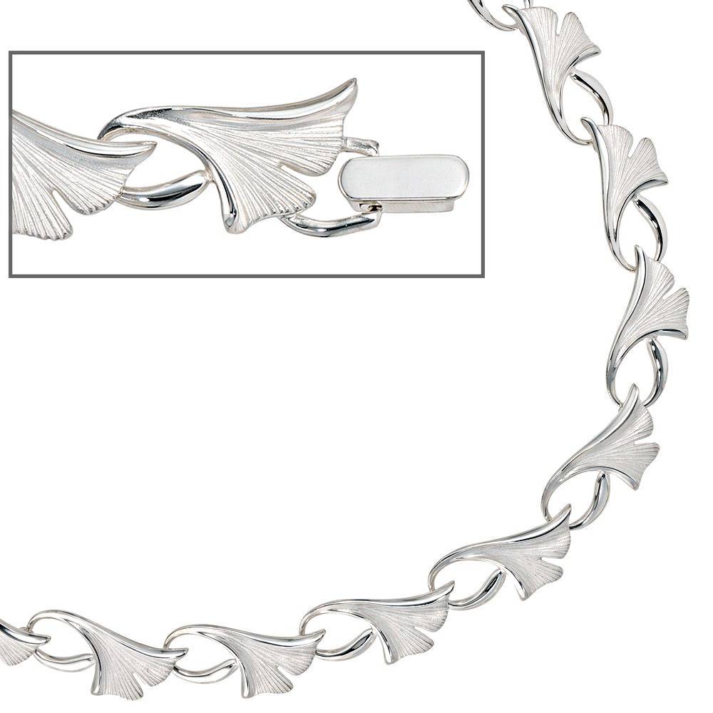 925 Silber Blatt Collier Ginkgo Sterling