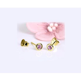  Pink Saphir Ohrstecker 0,23 ct Gelbgold 750