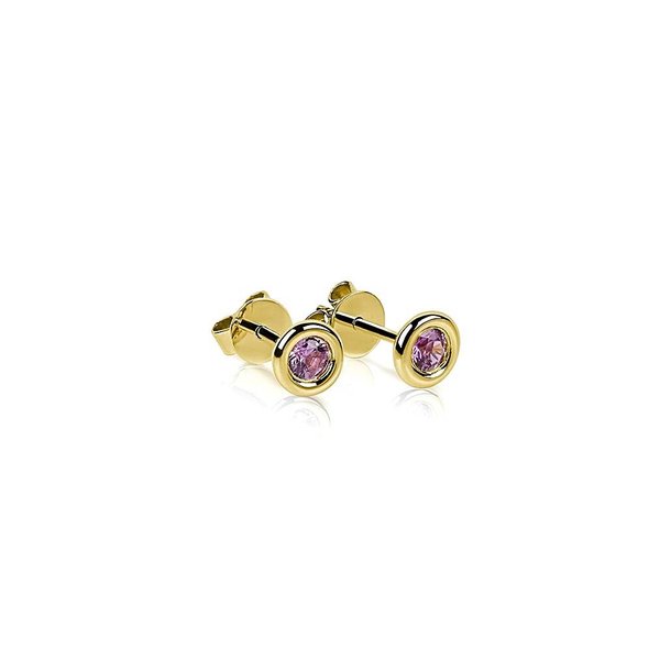  Pink Saphir Ohrstecker aus 750 Gelbgold