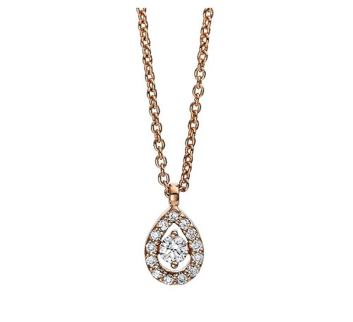 Diamant Collier Illusion Tropfen Rotgold 750
