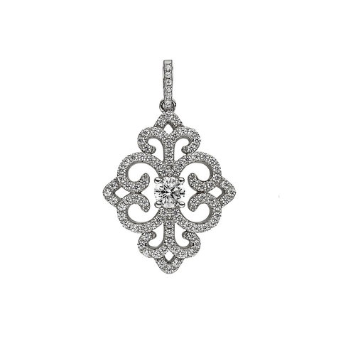 Zirkonia- Anhänger Ornament Sterling Silber 925