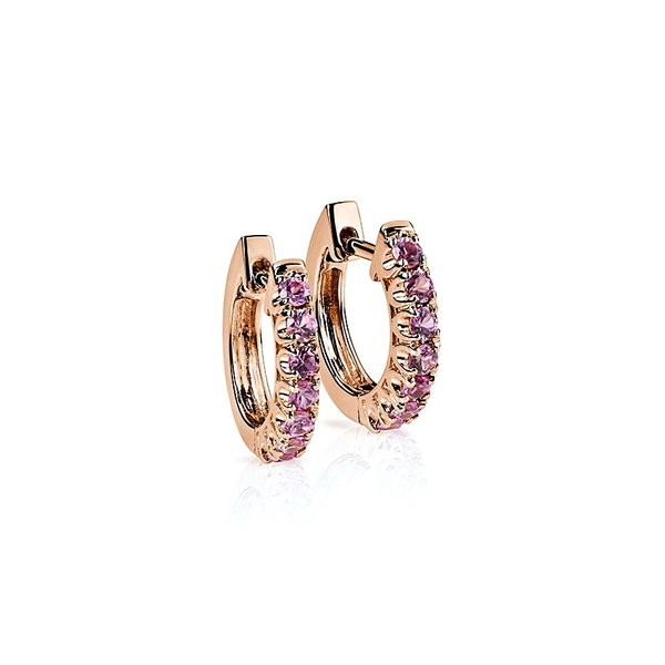  Creolen mit 0,43 ct Saphiren pink aus 750er Rotgold