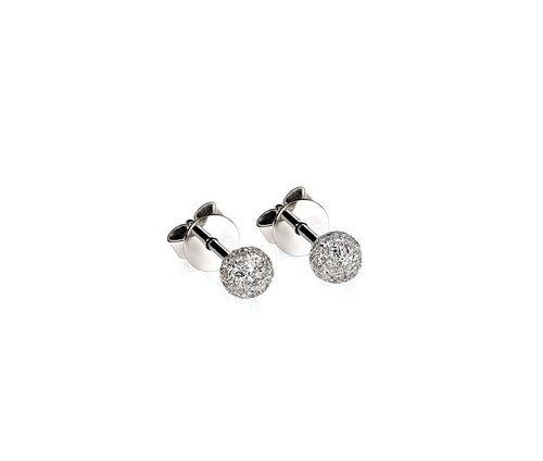 Diamant Pavé Kugel Ohrstecker 0,36 ct Weißgold 750