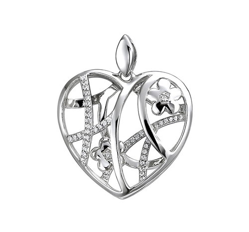 Herz-Anhänger mit Zirkonia Sterling Silber 925