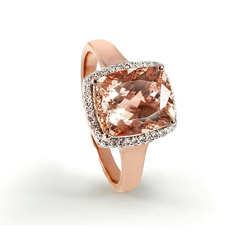 Morganit Diamant Ring Rotgold 585