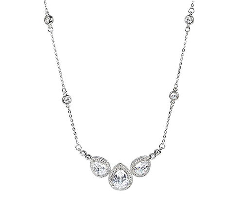 Silber Collier mit Zirkonia