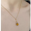 Collier mit Citrin-Diamant-Anhänger, Gelbgold