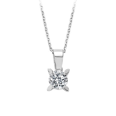 Solitär Diamant Collier 0,40 ct  Weißgold 585