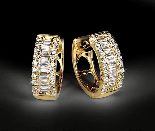 Diamant Creolen 0,43 ct Gelbgold 750