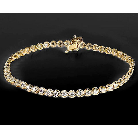 Diamant Tennis Armband 2,16 ct Gelbgold 750