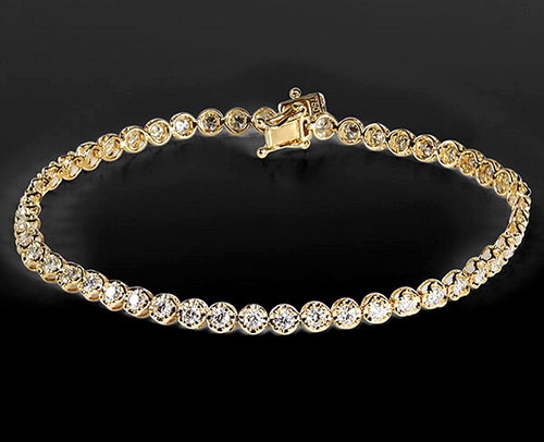 Diamant Tennis Armband 2,16 ct Gelbgold 750