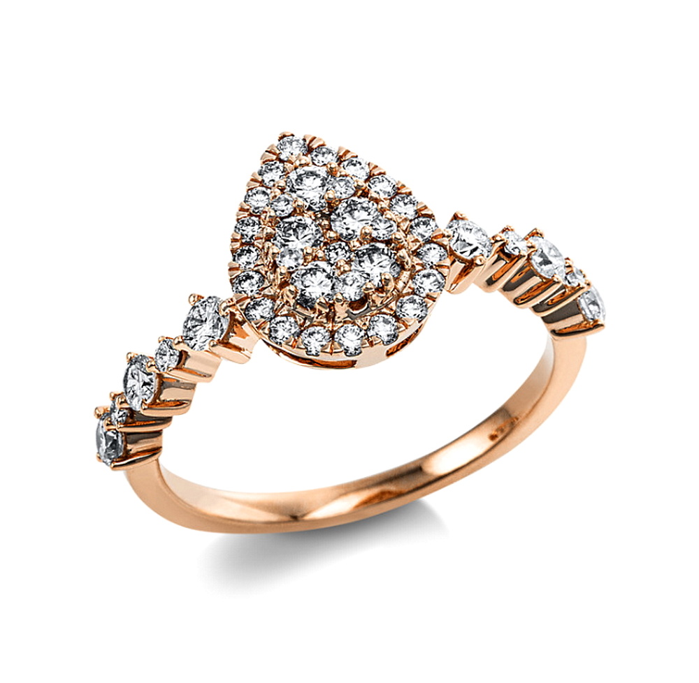 Diamantring 0,78 ct Rotgold 585