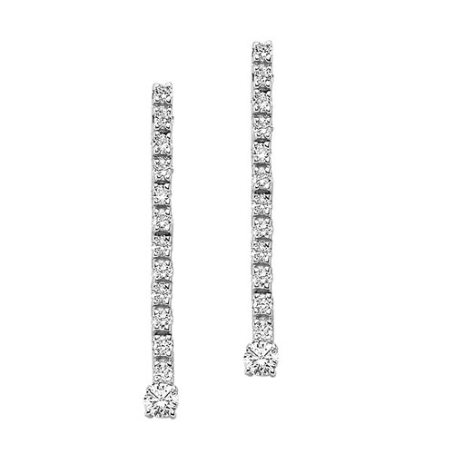 Diamant Tennis Ohrringe, Ohrhänger 0,35 ct Weißgold 585