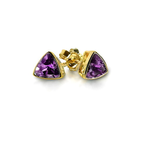 Amethyst Ohrstecker Gelbgold 585