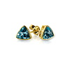 Ohrstecker mit blauem Edeltopas, 585 Gelbgold