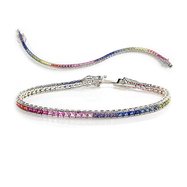  Armband mit Zirkonia multicolor Silber