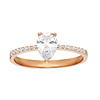Ring mit Weißem Topas Tropfen und Diamanten, Rotgold 585