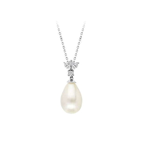 Akoya Perlen Diamant Collier Weißgold 585