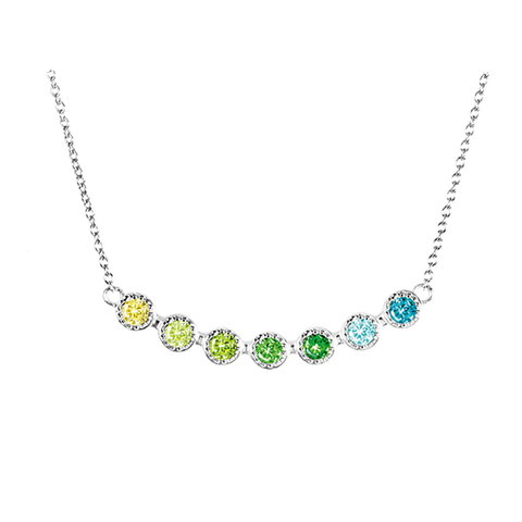 Zirkonia Collier Multicolor Silber 925