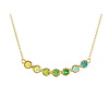 Zirkonia Collier Multicolor,  Silber vergoldet