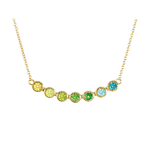 Zirkonia Collier Multicolor Silber vergoldet