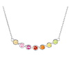 Zirkonia Collier Multicolor,  Sterlingsilber 925