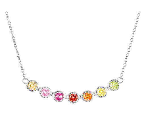 Zirkonia Collier Multicolor Silber 925