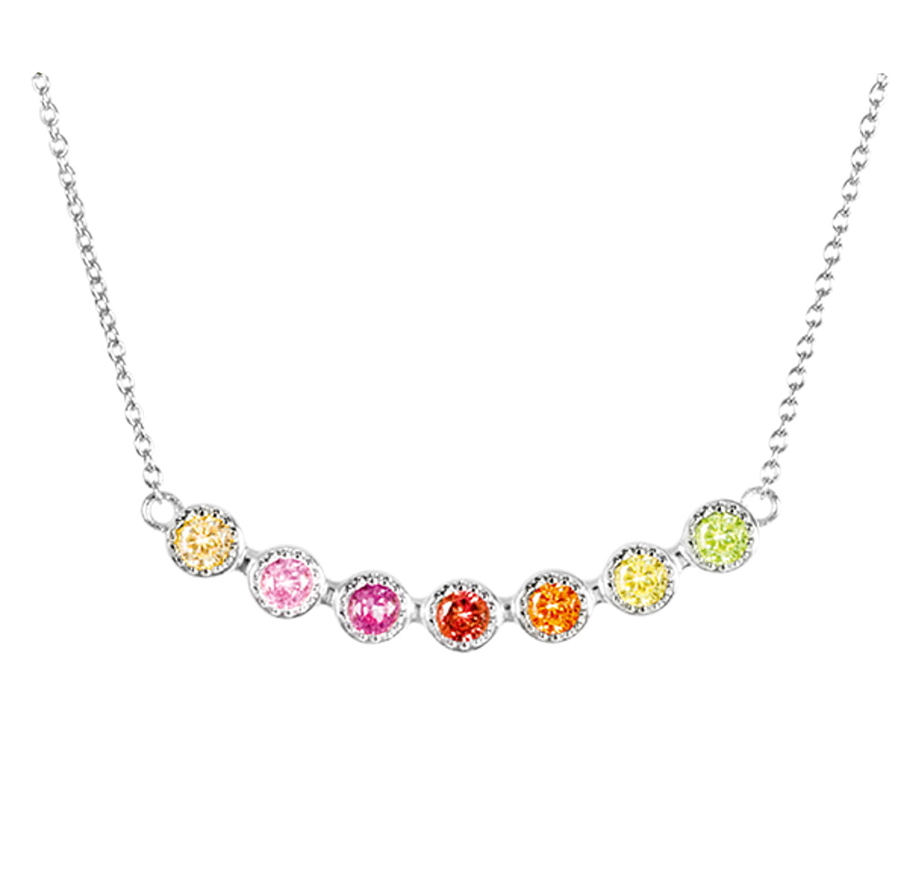 Zirkonia Collier Multicolor Silber 925