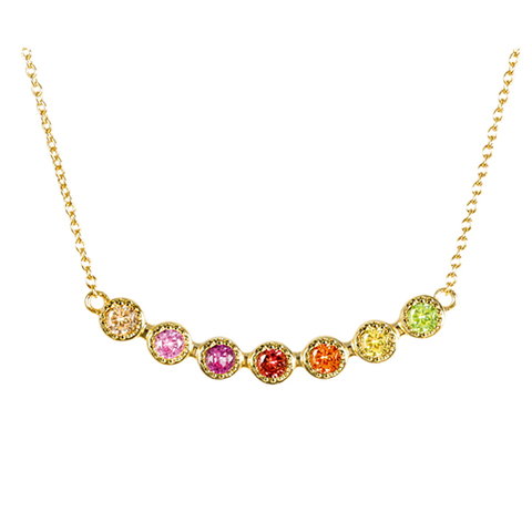 Zirkonia Collier Multicolor Silber vergoldet