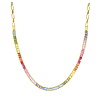 Zirkonia Collier Rainbow,  Silber vergoldet