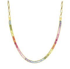 Artikel mit Schlagwort Zirkonia Collier Rainbow Silber vergoldet