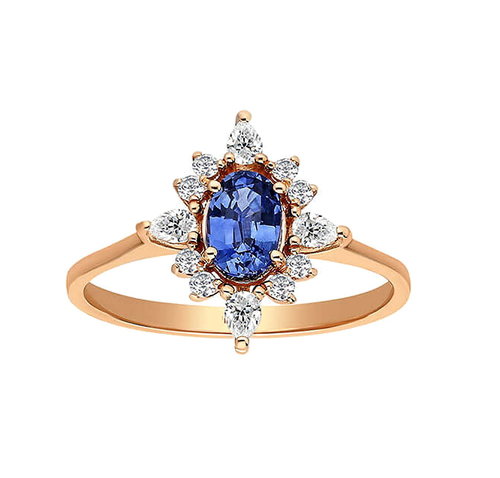 Saphir Diamant Ring Rotgold 585