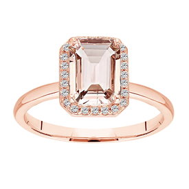  Morganit Diamant Ring Rotgold 585