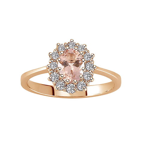 Morganit Diamant Ring Rotgold 585