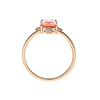 Ring mit rosèfarbenem Turmalin und Diamanten, Rotgold 585