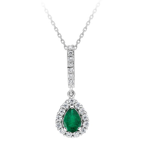 Smaragd Diamant Collier Weißgold 585