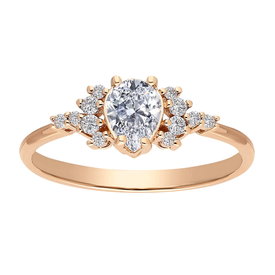  Weißer Saphir Diamant Ring Rotgold 585