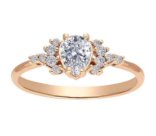 Weißer Saphir Diamant Ring Rotgold 585
