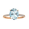 Ring mit Aquamarin und Diamanten, 585er Rotgold