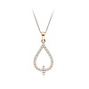 Diamant Collier Tropfen, 585er Rotgold